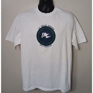 Vintage 90s Le Belle Simone Sea Goddess Yacht XL T-shirt Single Stitch USA EUC